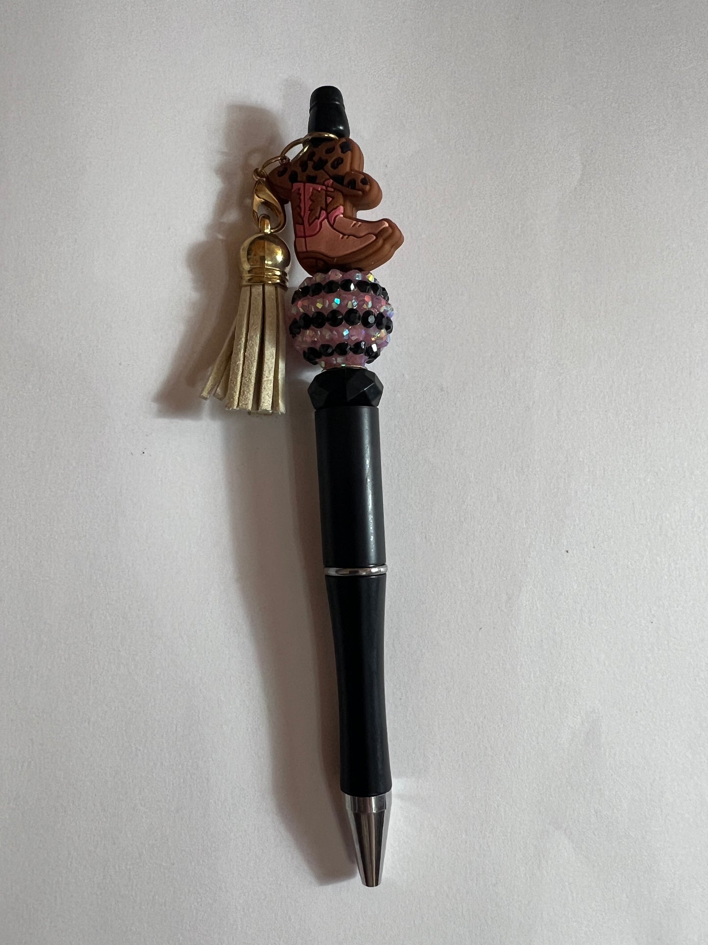 Pink Boot/Tan Tassel Pen
