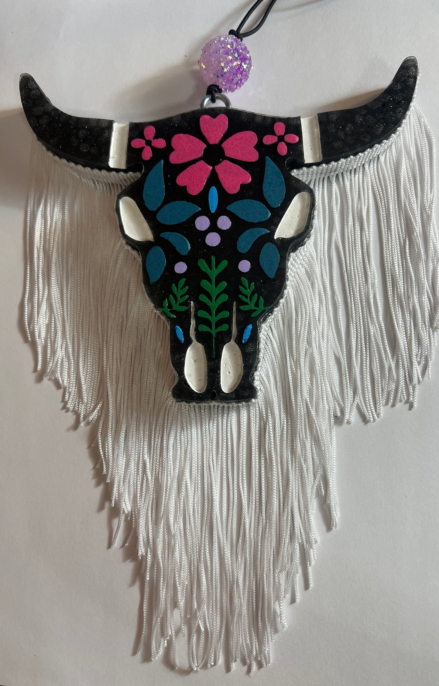 Large Longhorn (Mexican Folk Floral) - Volcano