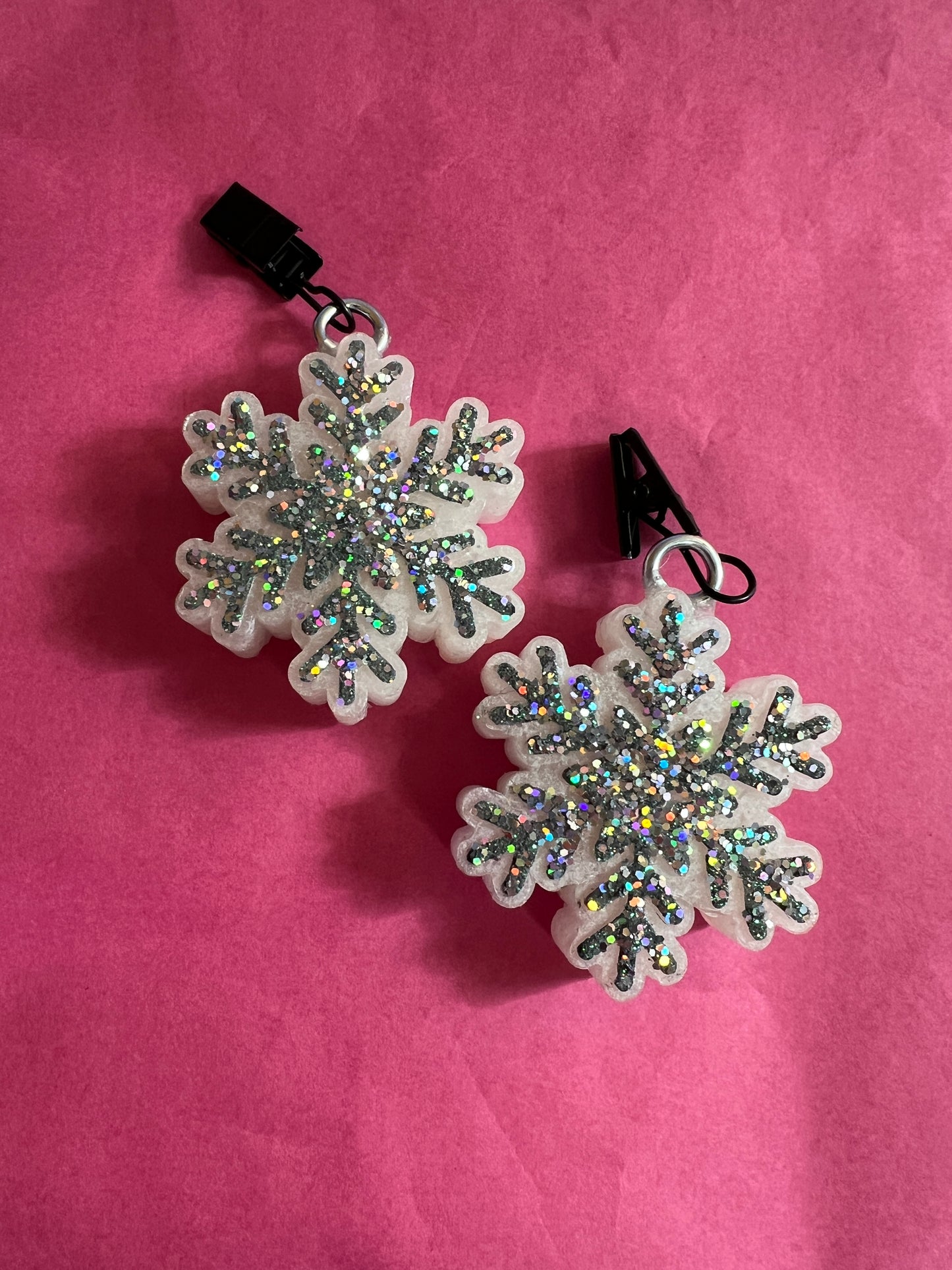Snowflake Vent Clips - Winter Candy Apple