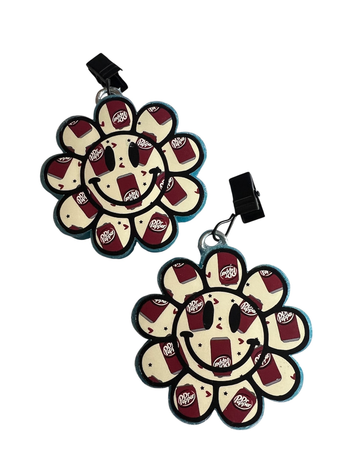 Smiley Flower Vent Clips - Mahogany Teakwood