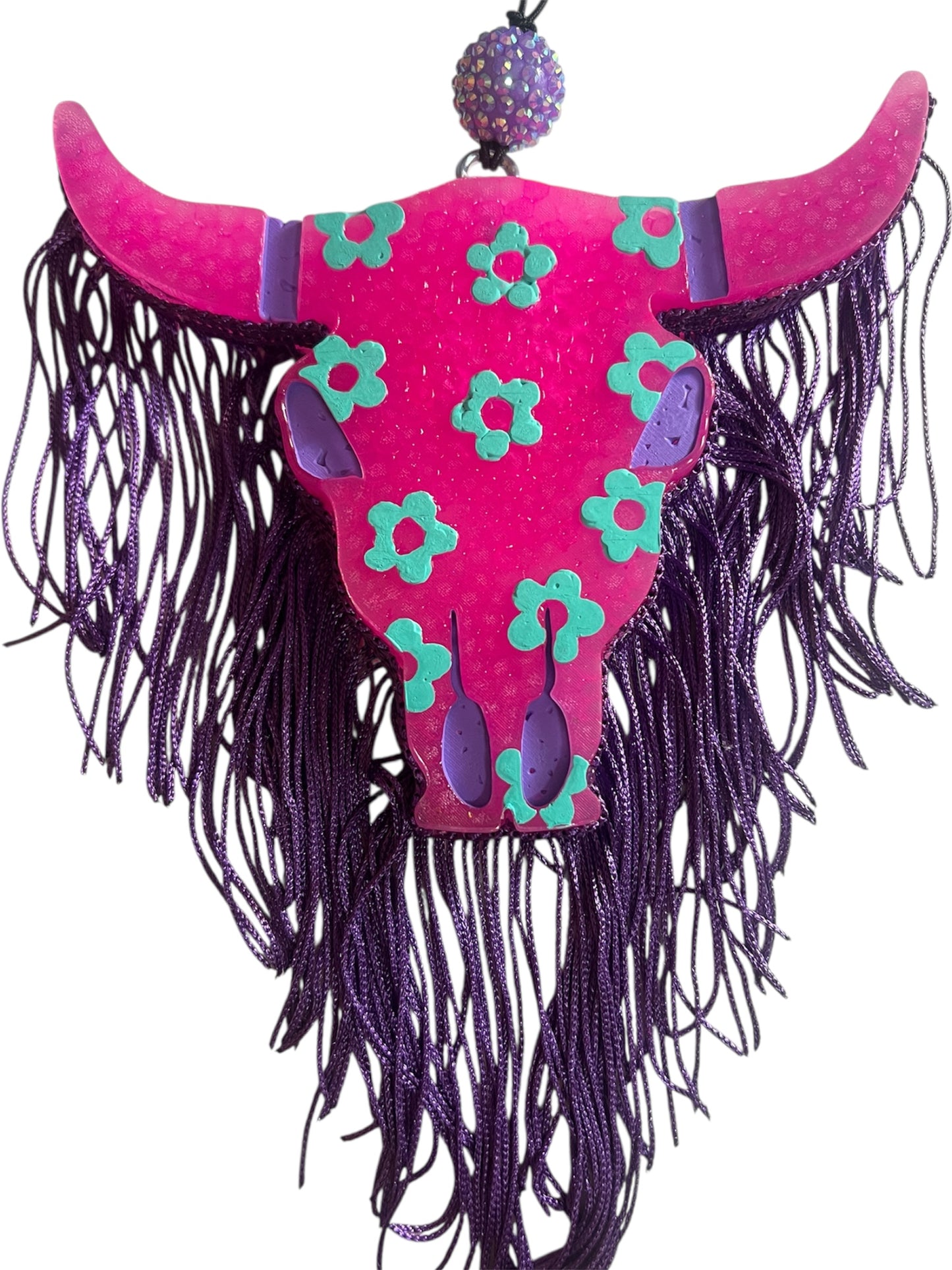 Large Longhorn (Flowers) - Mahogany Teakwood