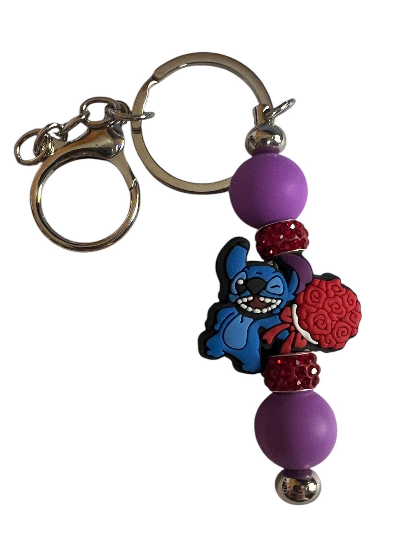 Stitch with Roses Keychain