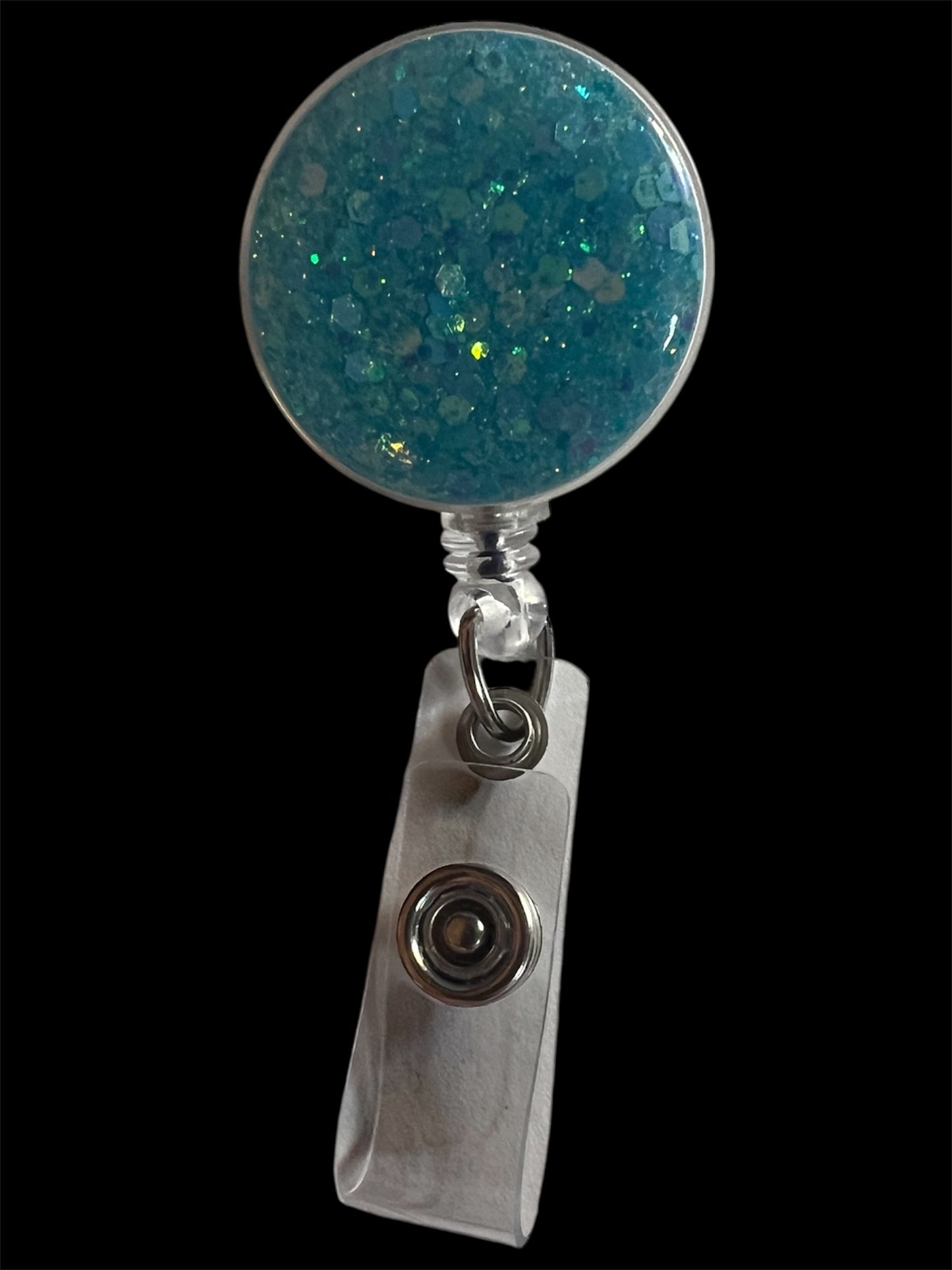 Light Blue Glitter Badge Reel