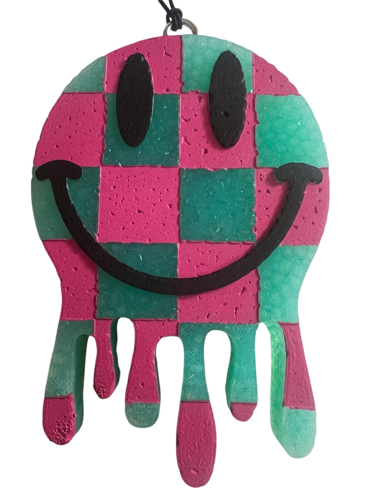 Checkered Drip Smiley - Watermelon Lemonade