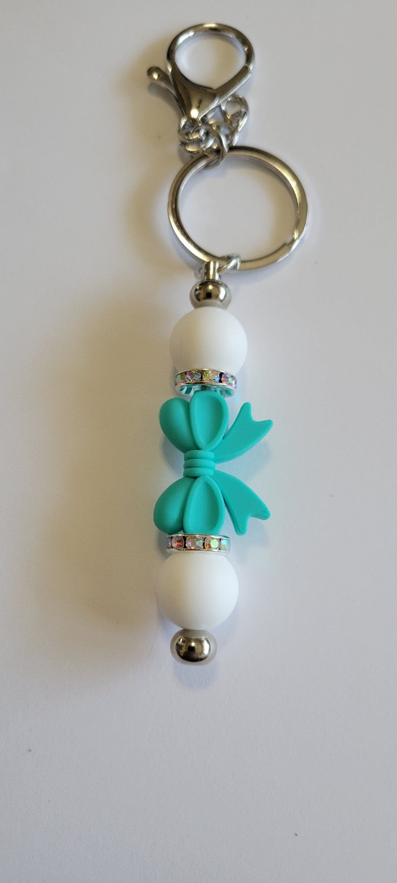 Teal Bow Keychain