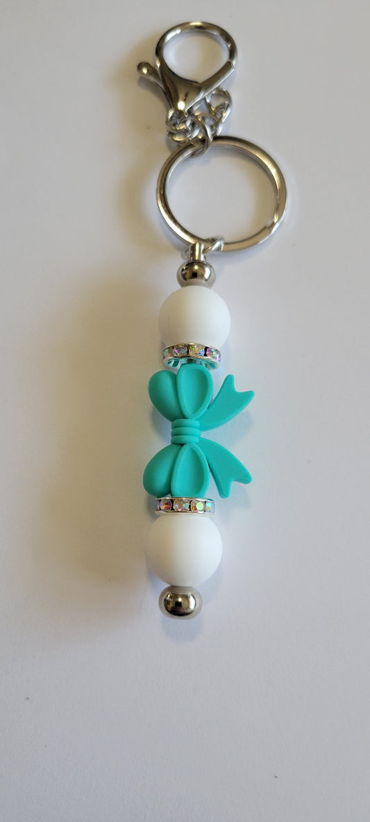 Teal Bow Keychain