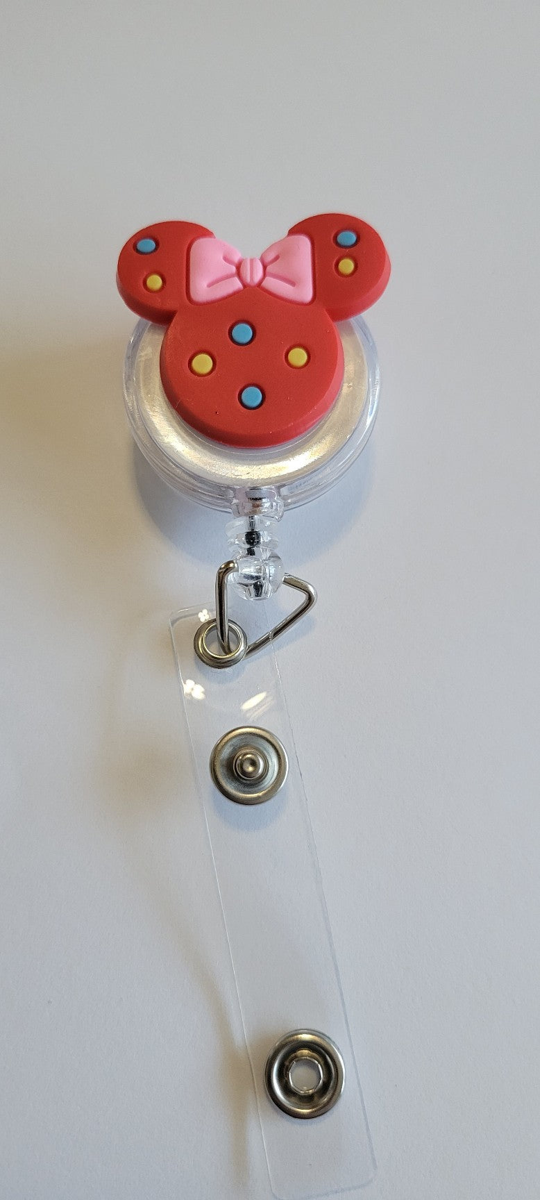 Polka Dot Minnie Mouse Badge Reel