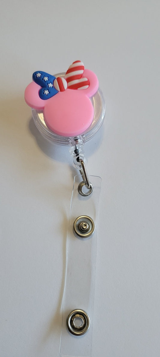Patriotic Minnie Mouse Badge Reel