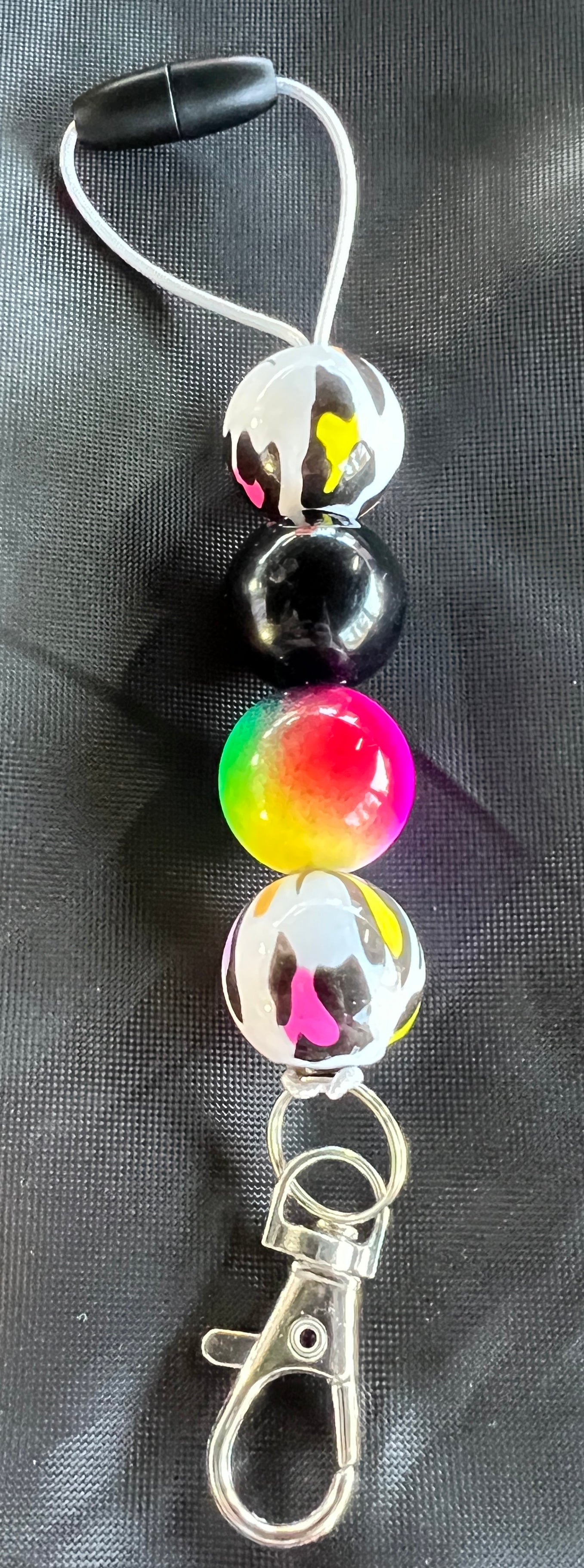 Colorful Zebra 4 Bead Freshie Hanger