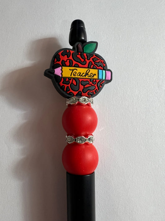 Teacher Leopard Apple Pen