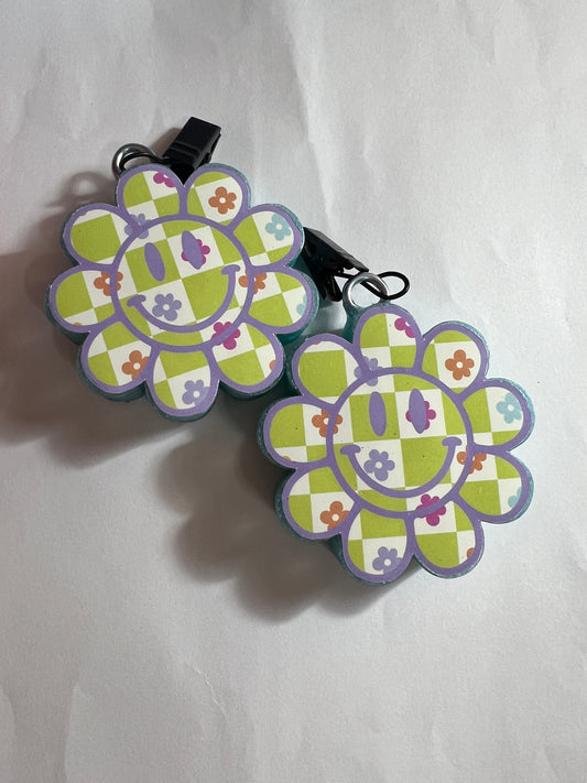 Smiley Flower Vent Clips - Watermelon Jolly Rancher