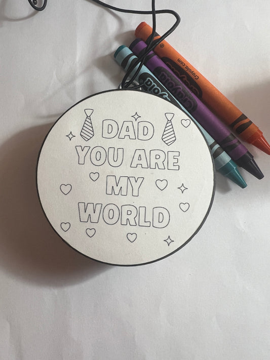 Freshie Coloring Kit - Dad You Are My World - Bow Ties & Bourbon