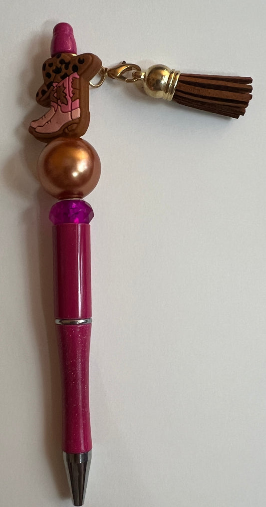 Pink Boot/Brown Tassel Pen