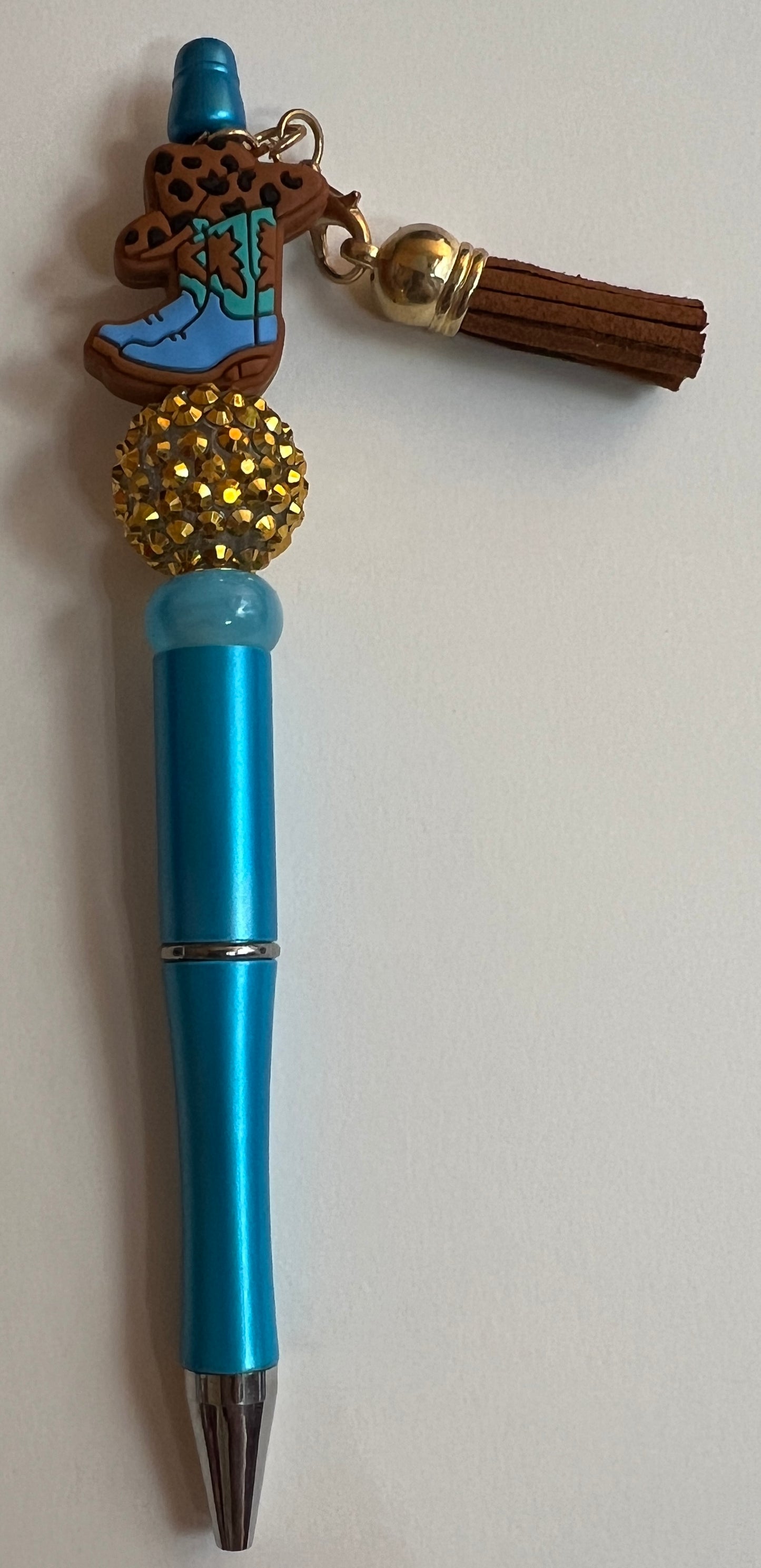 Blue Boot/Brown Tassel Pen