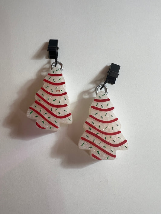 Christmas Tree Snack Cake Vent Clips - Winter Candy Apple