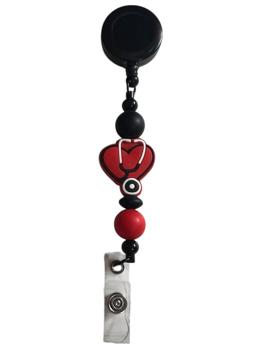 Heart Stethoscope Badge Reel