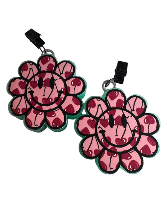 Smiley Flower Vent Clips - Black Ice