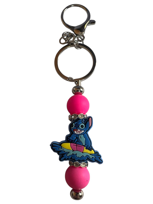 Stitch with Surfboard Keychain