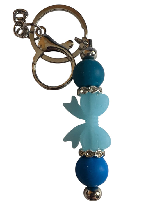 Blue Bow Keychain