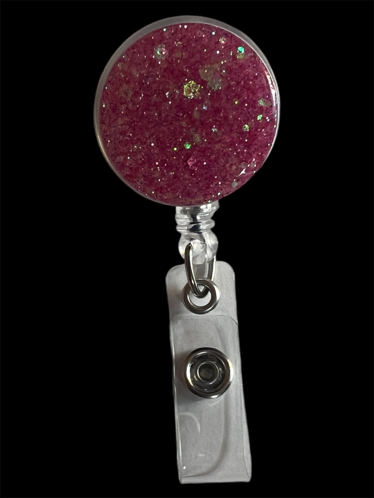Pink Glitter Badge Reel