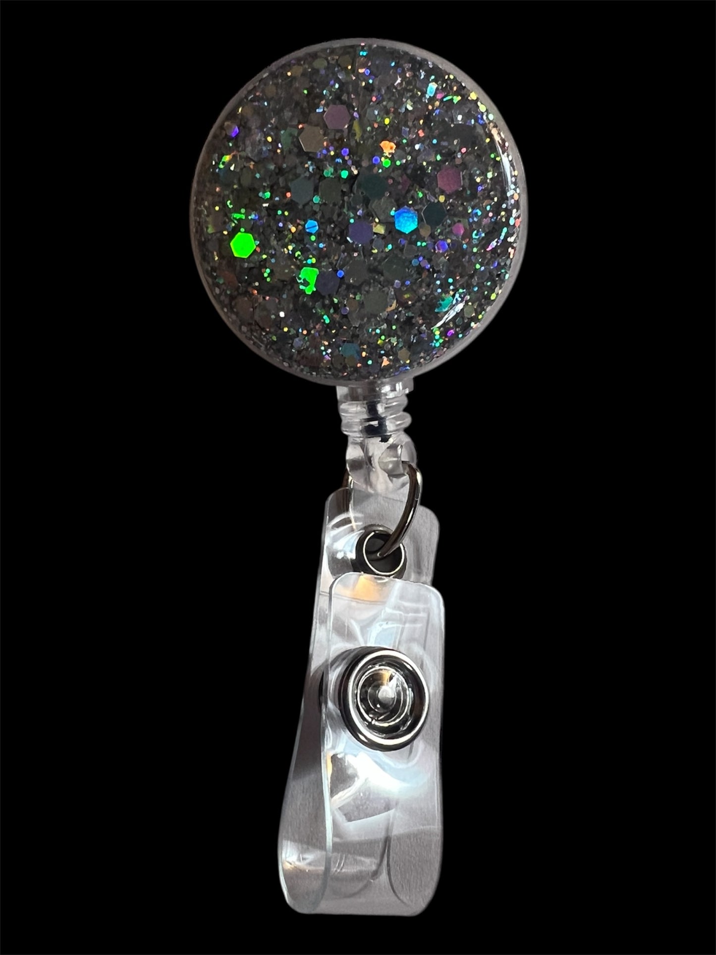 Silver Glitter Badge Reel