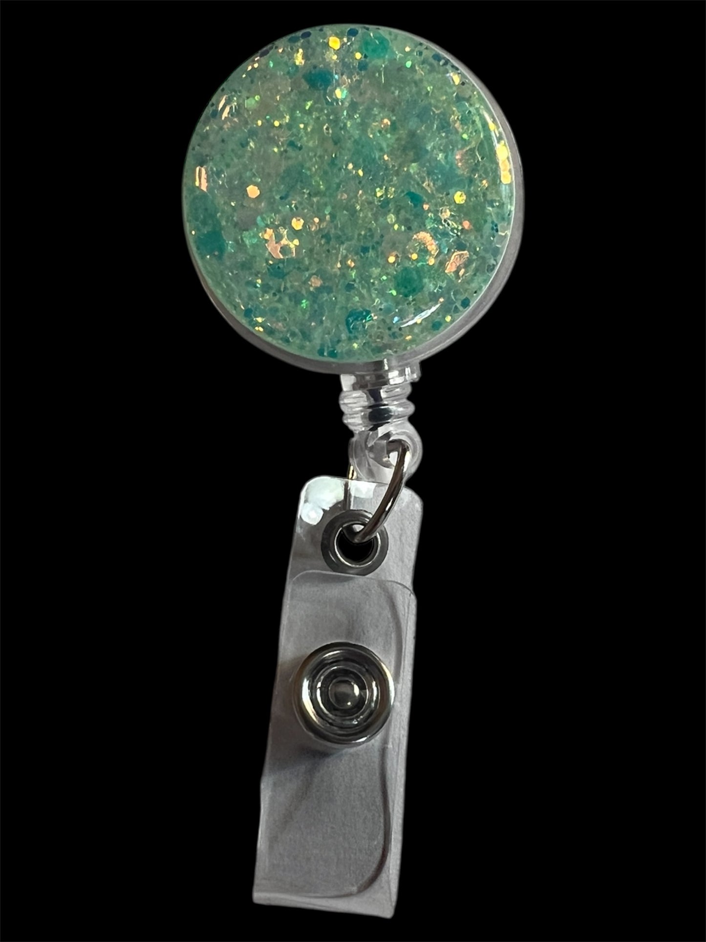 Mint Glitter Badge Reel