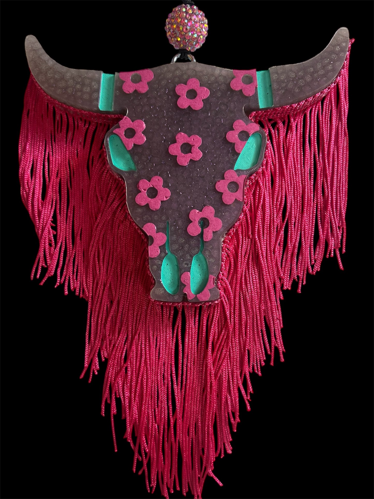 Large Longhorn (Flowers) - Mahogany Teakwood