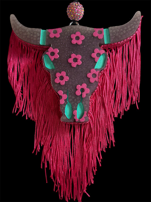 Large Longhorn (Flowers) - Mahogany Teakwood