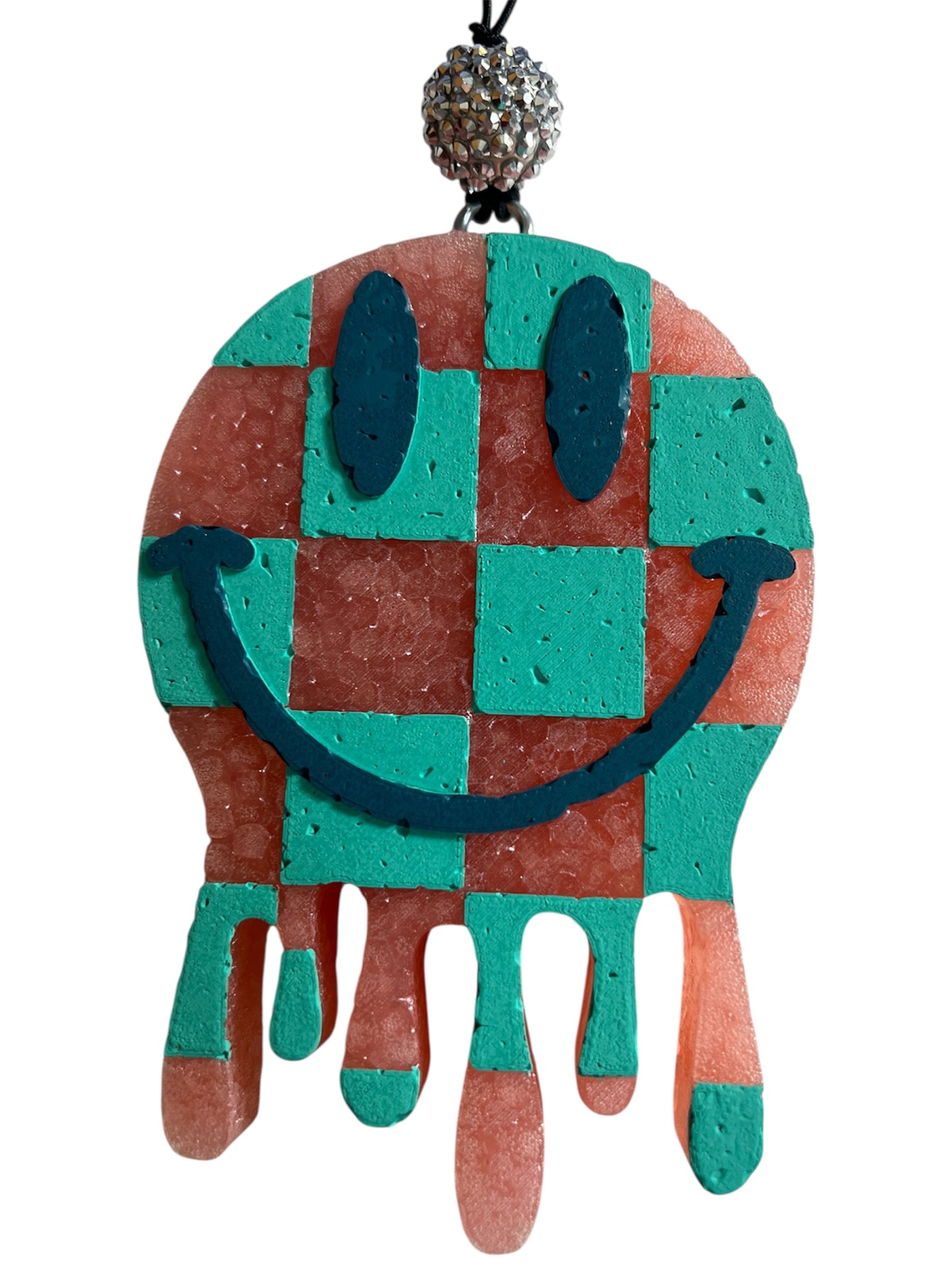 Checkered Drip Smiley - Strawberry Lemonade