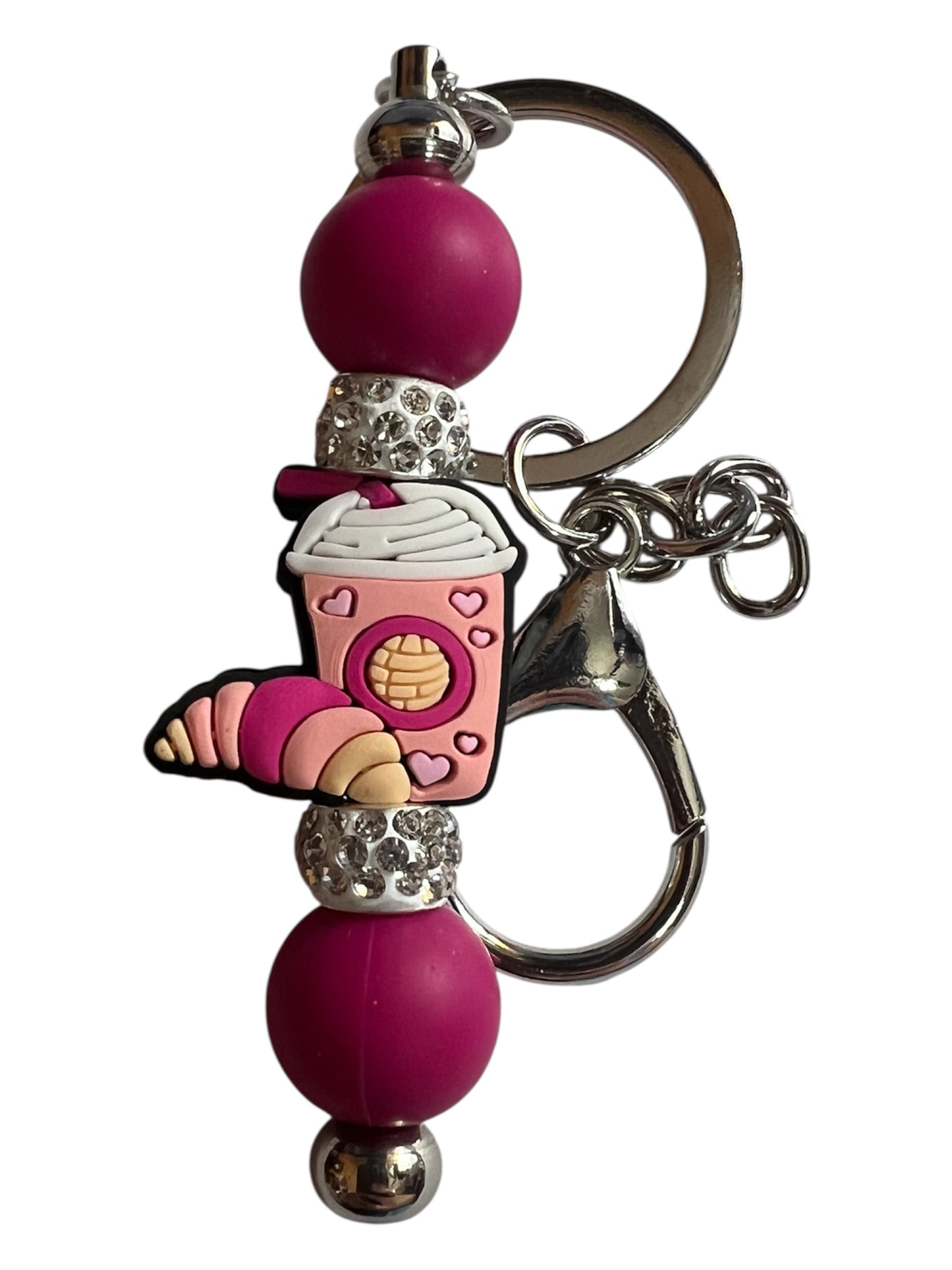 Drink & Croissant Keychain