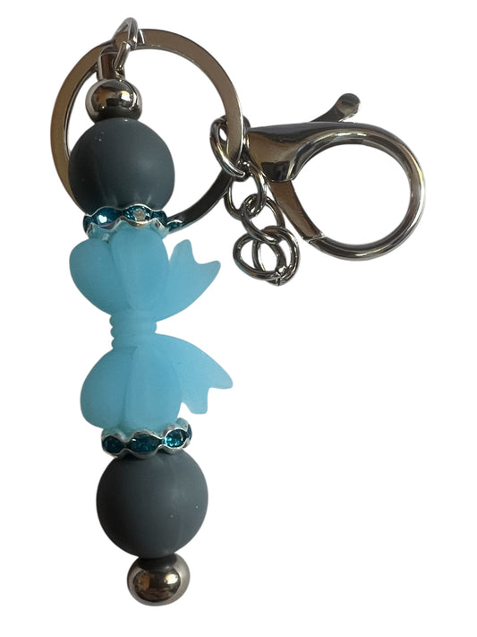 Blue Bow Keychain