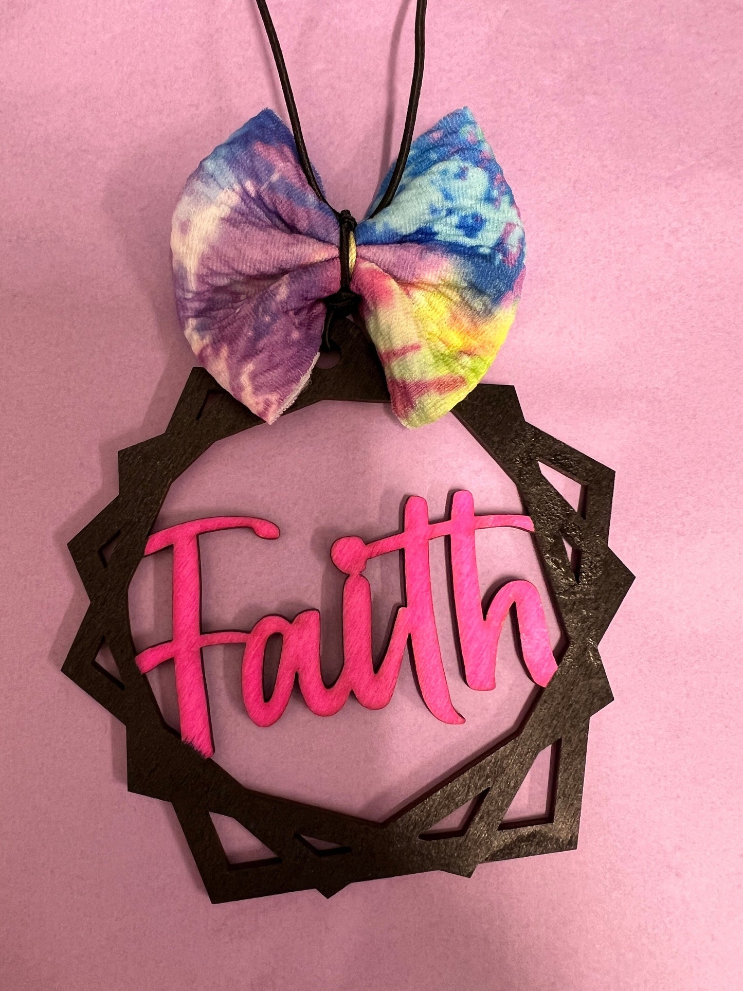 Faith with Bow (black and pink)